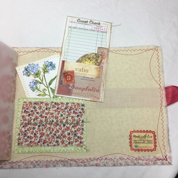 Writing Junk Journal Vintage Style Fabric Cover Diary Includes Ephemera No 6 u - Picture 5 of 10